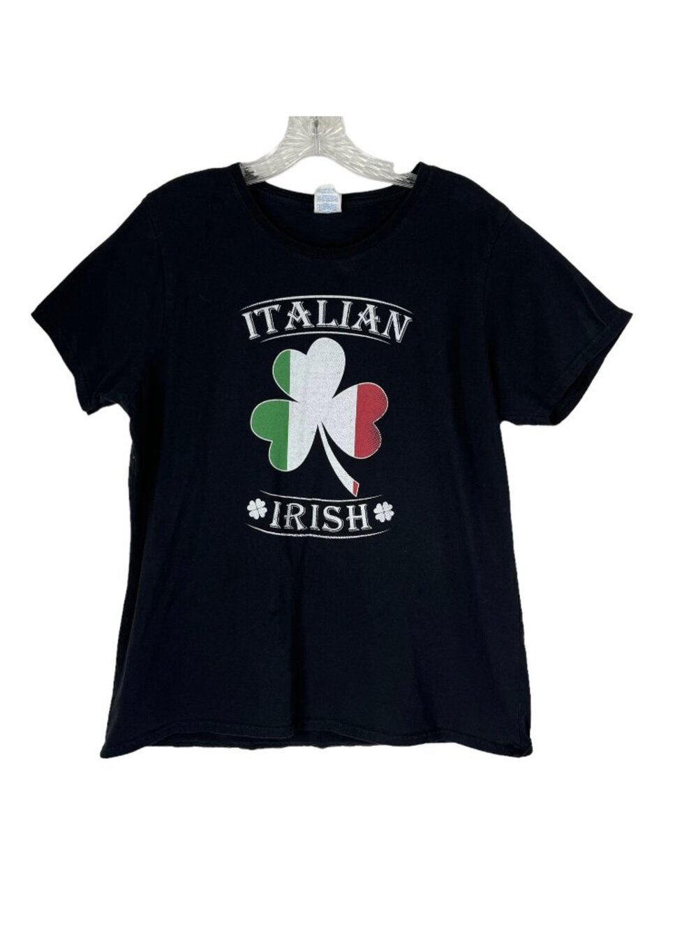 Port & Company Tshirt Italian Irish Womens XL‎ Black Short Sleeves